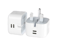 Cargador de Pared Plegable de 20W/40W USB-C PD de Carga Rápida, Adaptador de Corriente A+C con Enchufe del Reino Unido para iPhone, Samsung, Xiaomi