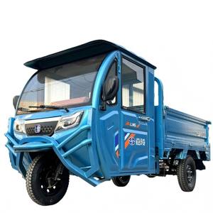 <span class=keywords><strong>Tricycle</strong></span> électrique de fret robuste 60V/72V 1200W bleu <span class=keywords><strong>1</strong></span>,7m avec cabine fermée et volant pour agriculteurs - Product Image 2