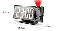 Horloge Réveil Intelligente à Projection Multifonctionnelle avec Miroir, Horloge Lumineuse pour Chambre à Coucher, Horloge à Projection à Grand Écran