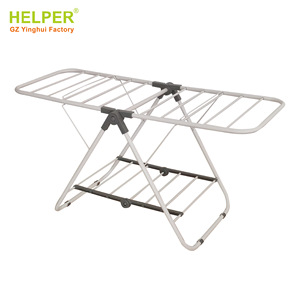 Floor Standing Clothes <b>Drying</b> <b>Rack</b> Gullwing Shape 16 Tube Gray Mobile Design For Balcony Windowsill Indoor Use - Product Image 4