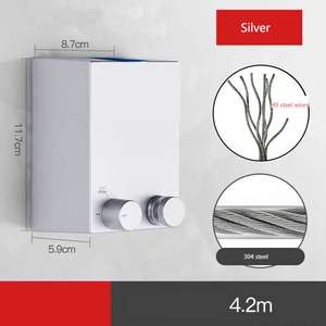 Tendedero Retráctil Automático para Balcón, de Acero Inoxidable, con Marco de Plástico, Plegable, sin Perforaciones, para Exteriores - Product Image 4