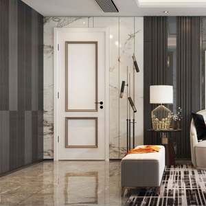 Puertas de Madera de Color Blanco Moderno, Resistentes al Agua, Diseño Personalizado para Hoteles, Puertas Interiores de Madera Maciza - Product Image 2