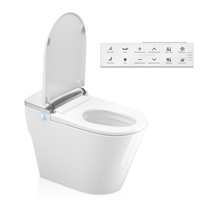 TEJJER Nuevo Inodoro Inteligente de Lujo de Una Pieza con LED Opcional, Conexión de Rociador, Set Completo, Taza y Bidé TA-960DF (Plata) con Rociador de Bidé Integrado - Product Image 4