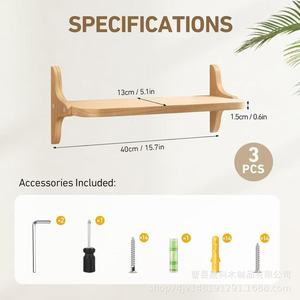 Wooden <b>Wall</b> <b>Shelf</b> Rectangle Multipurpose Durable Storage Living Room <b>Wall</b> <b>Mounted</b> Type - Product Image 5