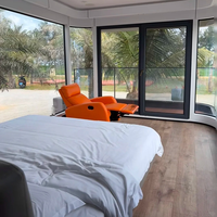 Capsule spatiale préfabriquée de luxe en acier au design moderne pour camping, hôtel, système intelligent, usage domestique, bureau, villa, cuisine
