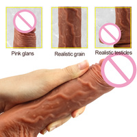 Silikon-Dildo mit Fernbedienung, Heizfunktion und Stoßbewegung, Rotierender Realistischer Vibrator für Frauen