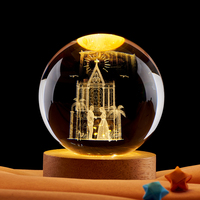 Lampe de nuit en boule de cristal lumineuse, base LED, cadeau de mariage, anniversaire, Saint-Valentin, décoration, souvenir