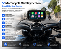 Layar Motor Pintar 5 inci Nirkabel CarPlay Android Auto GPS Navigasi TPMS untuk Pengantar Barang