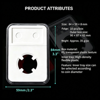 Boîte de rangement et de présentation en acrylique pour pièces de monnaie, capsules commémoratives graduées en plastique, badges de 18-40 mm, support de rangement autoportant