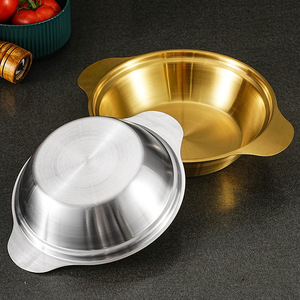 Casserole en acier inoxydable, faitout, pot à riz, poêle à <span class=keywords><strong>paella</strong></span>, assiettes de pique-nique, ustensiles de cuisine avec couvercle pour la maison et la cuisine - Product Image 5