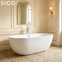 Baignoire ovale autoportante modèle RC-2003, moderne, durable, facile à installer, en acrylique, pour appartement