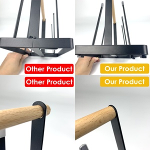 Desktop bar metallo manico in legno 6 caffè bottiglia di <span class=keywords><strong>vetro</strong></span> tazza asciugatura asciugatrice stoccaggio espositore supporto supporto Rack per armadio - Product Image 3