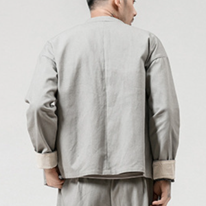 M-5XL cineserie retrò grande autunno e inverno a spirale di cotone <span class=keywords><strong>giacca</strong></span> Casual da <span class=keywords><strong>uomo</strong></span> alla moda <span class=keywords><strong>giacca</strong></span> di <span class=keywords><strong>lino</strong></span> - Product Image 6