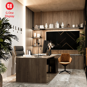 Mobilier de design intérieur d'hôtel haut de gamme moderne, salle à manger et espace d'attente élégants et personnalisés avec vitrines LED - Product Image 6