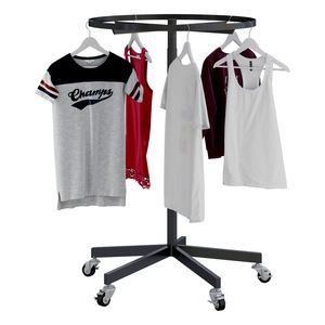 Yiree Retail mall vêtements chaîne de magasins étagères métalliques rondes rotatives 360 roues <span class=keywords><strong>magasin</strong></span> de vêtements affichage pour accrocher - Product Image 1