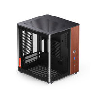 Boîtier PC de bureau JONSBO TK-0 Noir Mini-ITX Mid Tower de bonne qualité avec design en verre hyperboloïde, panneau latéral en verre courbé et placage en noyer