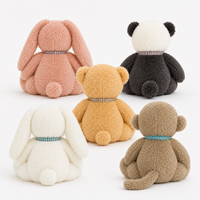 Collection de Peluches Animaux Mignons de Dessins Animés : Lapin, Ours, Chiot – Jouets en Peluche Doux à Câliner, Cadeau pour Enfants, Taille Personnalisée, Décoration de Chambre