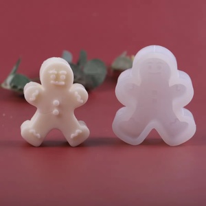 Moldes de Silicona Grandes para Hacer Velas, con Diseño de Hombre de Jengibre y Árbol de Navidad 3D, de Grado Alimenticio, para Manualidades - Product Image 4