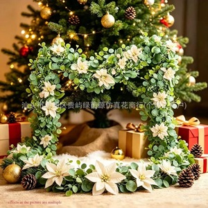 Guirnalda de hojas de eucalipto artificial Green Source con estrellas de Pascua para decoración navideña de ventanas, puertas y escaleras - Product Image 3