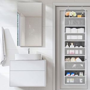 Excellent Quality <b>Hanging</b> <b>Storage</b> Bag Linen Material 22L-30L Capacity Eco-Friendly Visible Hook Versatile 5 Layers <b>Wall</b>-mounted - Product Image 5
