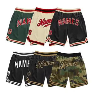Factory Direct Men basketball Shorts Bulll Stitched Red Retro customable men's embroidery basketball shorts with pockets