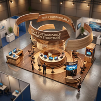 Stand d'exposition pour produits informatiques en bois personnalisé YTSF-I70 avec écran LED et comptoir, utilisation commerciale, montage facile, durable