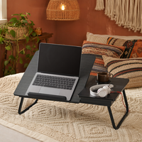 Bureau portable pliable réglable en hauteur, table de lit en bois, support pour ordinateur, pour le bureau, la maison, l'étude, le travail, la chambre