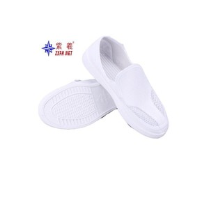 Factory direct sales of anti-static mesh shoes, white and blue <b>PVC</b> canvas two-hole mesh shoes, anti-static cleanroom work shoes. - Product Image 2