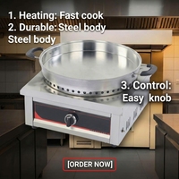 Cuisinière à gaz professionnelle robuste pour pains frits, en aluminium, avec réduction du bruit et nettoyage facile, pour équipement de restauration professionnelle