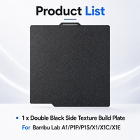 Placa de Construcción PEI Texturizada de Doble Cara para Impresora 3D Bambu Lab A1 P1P P1S X1 X1C, 257x257mm, Reemplazo de Base Magnética de Acero de Resorte