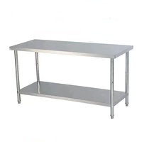 Mesas de Trabajo Comerciales de Acero Inoxidable para Preparación de Alimentos, Revestimiento Autolimpiante, Patas de Altura Ajustable, 28x30 Pulgadas, para Hoteles y Restaurantes