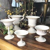 Pot de fleurs vintage de luxe en métal doré, centres de table de mariage, décorations de table, vase en fer texturé en relief, pour intérieur, maison, jardin, hôtel