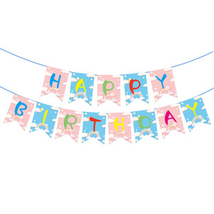 Happy Birthday Letter <b>Banner</b> Paper Outdoor Party Decoration Children's Day Cartoon Flags Disposable Rectangle <b>Banners</b> - Product Image 5