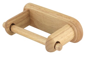 Portarotolo in legno per carta igienica, facile installazione, finitura naturale, si adatta a qualsiasi arredamento di bagno o toilette, 20x11x7 cm - Product Image 2