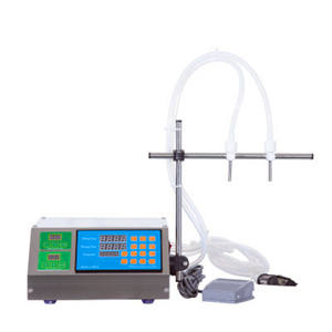 Machine de remplissage de liquides semi-automatique à double tête, pompe électrique 220V, haute précision, pour bouteilles de cosmétiques, de vin et d'huile - Product Image 1