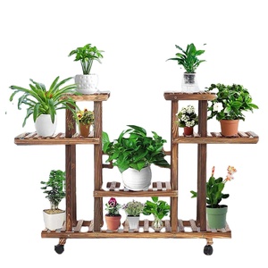 Étagère à plantes en bois à 6 niveaux, 116*25*72cm, pour jardin, patio, balcon, intérieur et extérieur, rangement et présentation de plantes - Product Image 3
