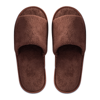 Chaussons modernes en velours corail, marron, noir, blanc et gris, ensemble complet et demi-pack, articles de toilette en gros pour hôtels