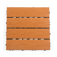 Dalles de terrasse carrées en composite bois-plastique à double verrouillage, surface lisse, imperméables, 18 mm+, pour extérieur