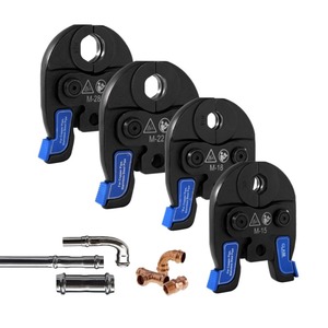 Tête de presse <span class=keywords><strong>hydraulique</strong></span> professionnelle en acier inoxydable <span class=keywords><strong>à</strong></span> mâchoires multiples compactes et indépendantes pour sertissage de tuyaux en cuivre, matrices M15 18 22 28 pour l'Europe - Product Image 1