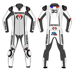 Nuevo Traje de Motocicleta Unisex de Cuero Genuino Impermeable de la Mejor Calidad, Manga Larga, Personalizable, con Soporte Dorsal - Product Image 3