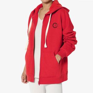 Sweat-shirt unisexe OEM 400 g/m² avec poches zippées en coton polaire Impression de logo personnalisé Sweat-shirt unisexe chaud sans cordon de serrage pour l'hiver - Product Image 4