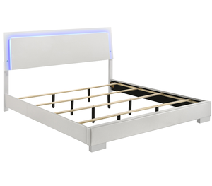 Juego de Dormitorio Convertible de 5 Piezas en Madera Blanca con Acabado Brillante, Tamaño King, para Apartamento y Hotel - Product Image 5