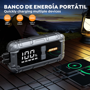 3200アンプカーバッテリージャンプスターターパワーバンクオートバイ用LEDライトエアポンプ付きリチウムバッテリー付き - Product Image 2