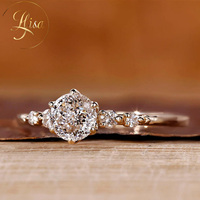 Maßgefertigter Portugiesischer CVD Labor-Diamant Verlobungsring 18K Gold IGI VVS Labor-Erstellter Diamant Seitensteine Ring Damenschmuck
