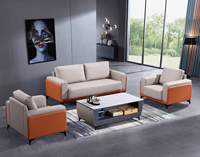 Nouveau bureau exécutif moderne de style italien mobilier réception salle de réunion canapé en cuir canapé Table ensemble