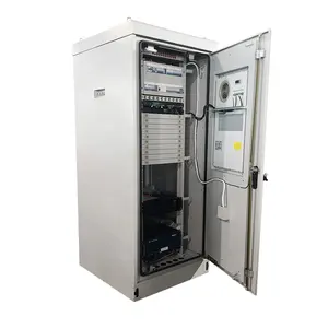 IP65 IP66 IP67 ตู้โทรคมนาคมกลางแจ้งสแตนเลสพร้อมเครื่องปรับอากาศตู้ระบายความร้อนด้วยอากาศ 27u 42u
