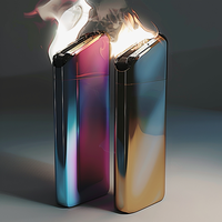 Briquet électronique fin personnalisé avec logo, rechargeable par USB, briquet plasma pour cigarettes
