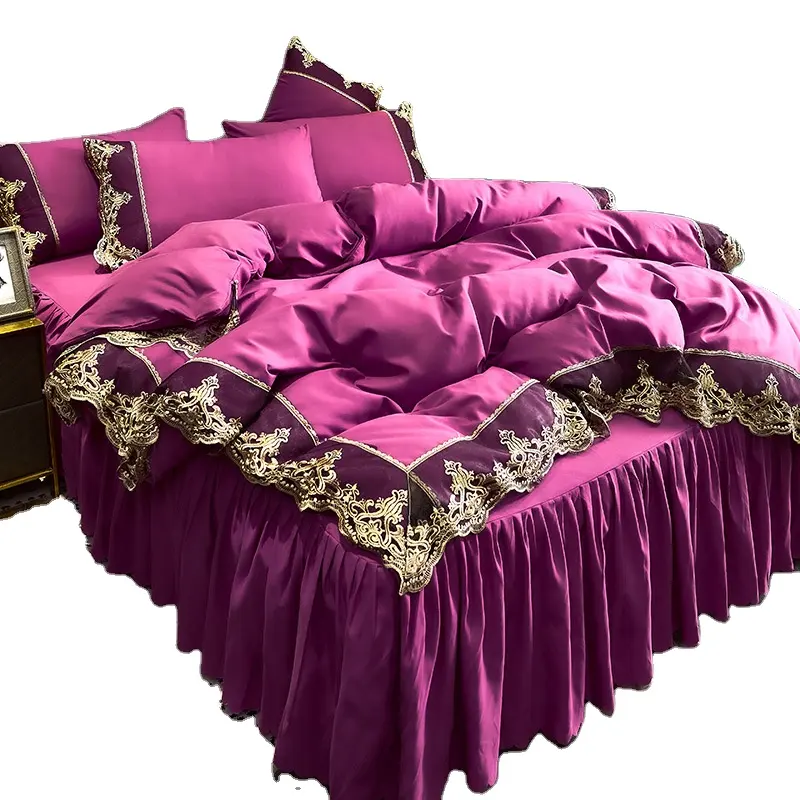 Conjunto de cama de seda, de alta qualidade, luxuoso, à prova d' água, edredon, conjunto, casal, queen, king size, colcha, capa