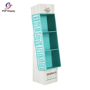 Fsc Chứng Nhận Vật Liệu Tái Chế Tùy Chỉnh Sóng Hiển Thị Sàn Các Tông Đứng Giấy Hộp Bán Lẻ Cho Sữa Màu Xanh Lá Cây Trà Cà Phê Đậu - Product Image 3