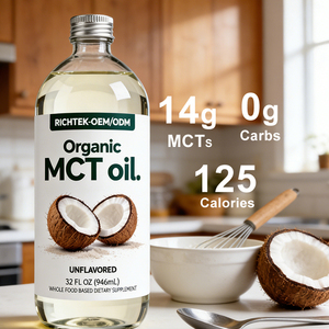 Huile de noix de coco MCT biologique C8 pure de qualité alimentaire, <span class=keywords><strong>prix</strong></span> usine, marque privée OEM, pour café, smoothies et cuisson - Product Image 4